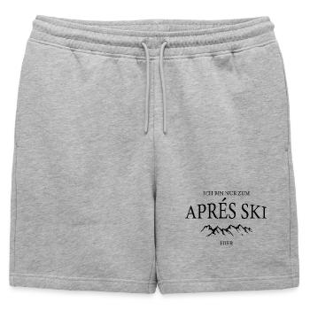Uniquement pour l’après-ski ici - Short de survêtement homme premium - gris chiné - Devant - AI Model Male 178 light (178cm)