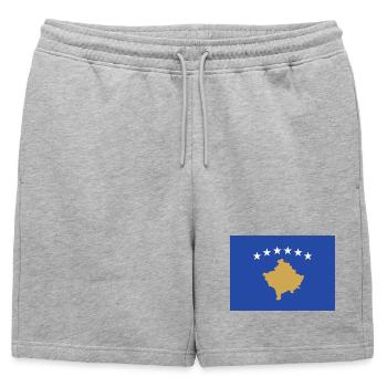 Kosovo - Short de survêtement homme premium - gris chiné - Devant - AI Model Male 178 light (178cm)
