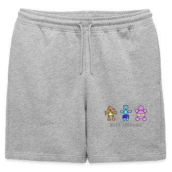 Jouets géométriques du trio Best Friends - Short de survêtement homme premium - gris chiné - Devant - AI Model Male 178 light (178cm)