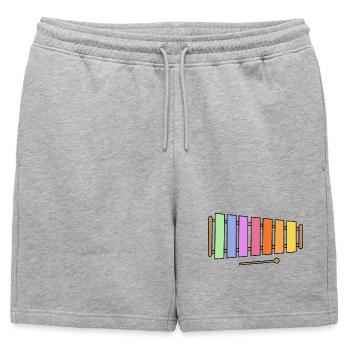 Xylophone, graphique coloré - Short de survêtement homme premium - gris chiné - Devant - AI Model Male 178 light (178cm)