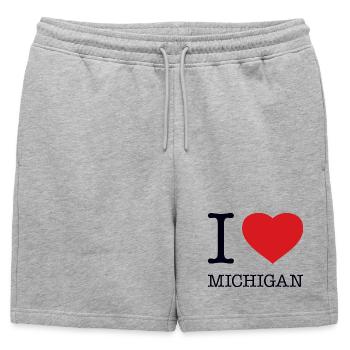 J’ADORE LE MICHIGAN - Short de survêtement homme premium - gris chiné - Devant - AI Model Male 178 light (178cm)