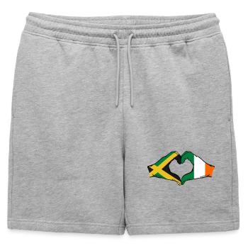 Jamaïque Irlande Mains Forme De Coeur - Short de survêtement homme premium - gris chiné - Devant - AI Model Male 178 light (178cm)