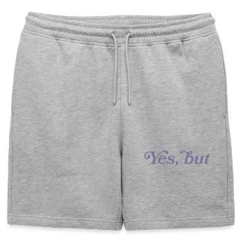 Ja, aber... - Short de survêtement homme premium - gris chiné - Devant - AI Model Male 178 light (178cm)