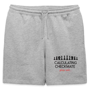 Échecs - Calcul de l’échec et mat, veuillez patienter... - Short de survêtement homme premium - gris chiné - Devant - AI Model Male 178 light (178cm)