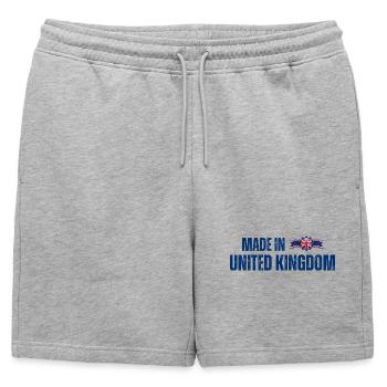 Fabriqué au Royaume-Uni, fierté britannique - Short de survêtement homme premium - gris chiné - Devant - AI Model Male 178 light (178cm)