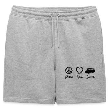 J’adore les bus - Short de survêtement homme premium - gris chiné - Devant - AI Model Male 178 light (178cm)