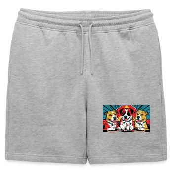 Drôles de chiens - Short de survêtement homme premium - gris chiné - Devant - AI Model Male 178 light (178cm)
