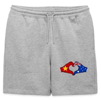Vietnam Australie Drapeau Mains Coeur Forme - Short de survêtement homme premium - gris chiné - Devant - AI Model Male 178 light (178cm)