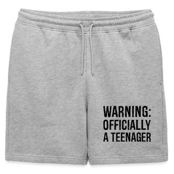 Avertissement officiellement un adolescent - Short de survêtement homme premium - gris chiné - Devant - AI Model Male 178 light (178cm)