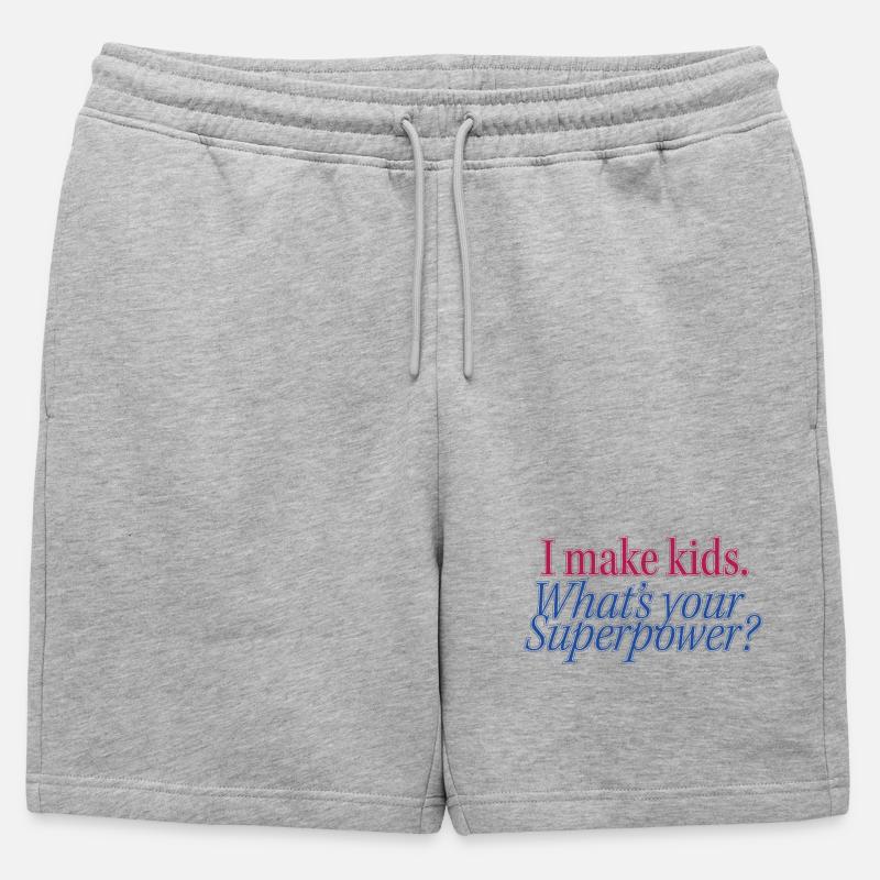 Superkraft Elternsein Statement - Männer Premium Organic Sweatshorts - Grau meliert