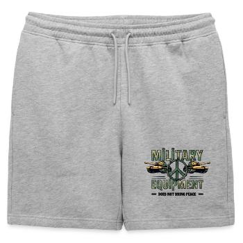 L’équipement militaire n’apporte pas la paix - Short de survêtement homme premium - gris chiné - Devant - AI Model Male 178 light (178cm)