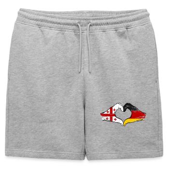 Géorgie Allemagne Drapeau Mains Coeur Forme utilisation - Short de survêtement homme premium - gris chiné - Devant - AI Model Male 178 light (178cm)