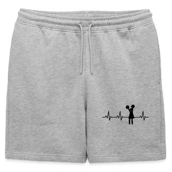 pom-pom girl bonhomme battement de pouls - Short de survêtement homme premium - gris chiné - Devant - AI Model Male 178 light (178cm)