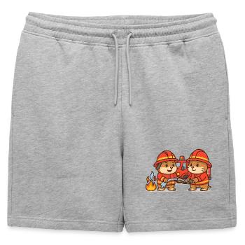 Firefighter hamsters - Mens' Premium Organic Sweatshorts - heather grey - Front - AI Model Male 178 light (178cm)