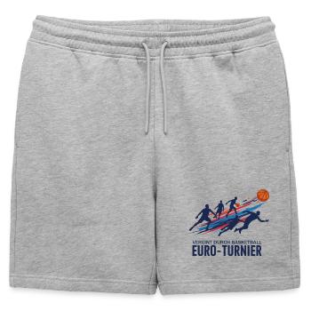Tournoi de basket-ball - Short de survêtement homme premium - gris chiné - Devant - AI Model Male 178 light (178cm)