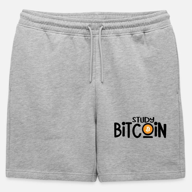 Study Bitcoin - Männer Premium Organic Sweatshorts - Grau meliert