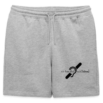 Ich kann dich nicht hören. Audition limitée. - Short de survêtement homme premium - gris chiné - Devant - AI Model Male 178 light (178cm)