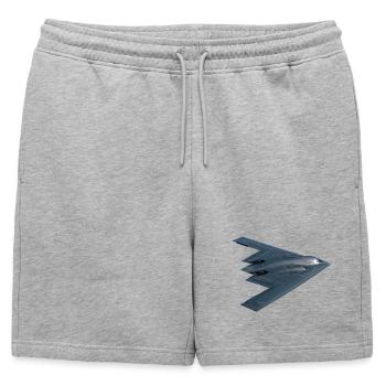 B-2 Spirit - Mens' Premium Organic Sweatshorts - heather grey - Front - AI Model Male 178 light (178cm)
