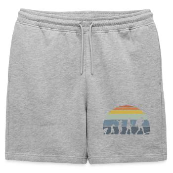 Evolution de la conception de la silhouette de l’humanité - Short de survêtement homme premium - gris chiné - Devant - AI Model Male 178 light (178cm)