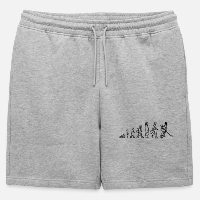 Evolution Eishockeyspieler - Männer Premium Organic Sweatshorts - Grau meliert