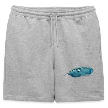 Majestic Manta Ray II : Underwater Grace - Mens' Premium Organic Sweatshorts - heather grey - Front - AI Model Male 178 light (178cm)