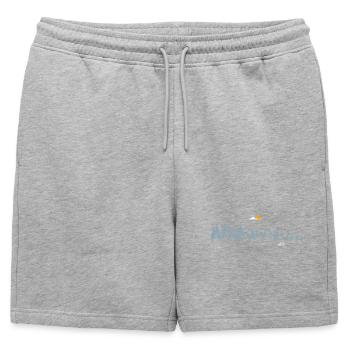 Moonlit Forest Bicycle Scene - Mens' Premium Organic Sweatshorts - heather grey - Front - AI Model Male 178 light (178cm)
