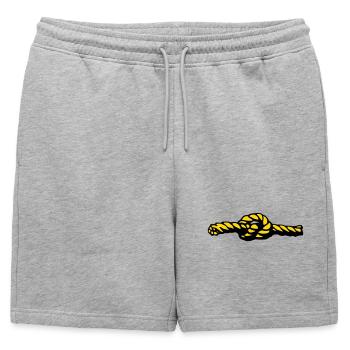 Noeud - Short de survêtement homme premium - gris chiné - Devant - AI Model Male 178 light (178cm)