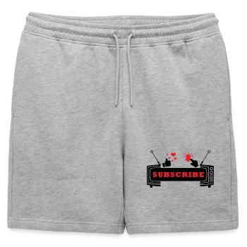Coeur et cloche S’abonner Icône Design - Short de survêtement homme premium - gris chiné - Devant - AI Model Male 178 light (178cm)