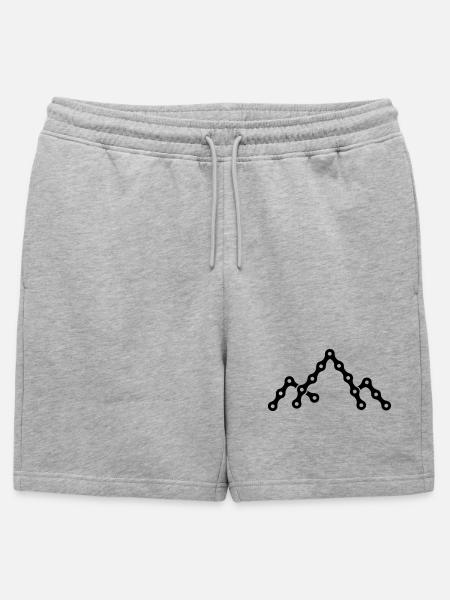 Fahrradkette mit Bergsilhouette - Männer Premium Organic Sweatshorts - Grau meliert