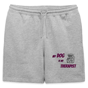 T-shirt de thérapie drôle pour les amoureux des chiens - Short de survêtement homme premium - gris chiné - Devant - AI Model Male 178 light (178cm)