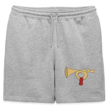 Trombone vintage avec manche rouge - Short de survêtement homme premium - gris chiné - Devant - AI Model Male 178 light (178cm)