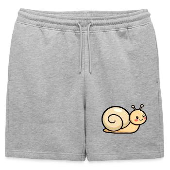 Escargot - Short de survêtement homme premium - gris chiné - Devant - AI Model Male 178 light (178cm)
