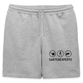 Expert du jardin : Arrosoir, taille-haie, brouette - Short de survêtement homme premium - gris chiné - Devant - AI Model Male 178 light (178cm)