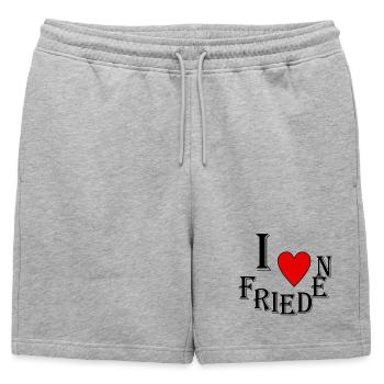 J’aime la paix cœur - Short de survêtement homme premium - gris chiné - Devant - AI Model Male 178 light (178cm)