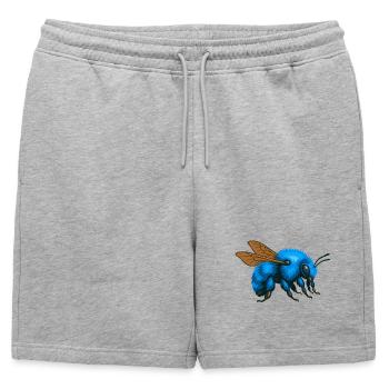 Bourdon bleu à droite - Short de survêtement homme premium - gris chiné - Devant - AI Model Male 178 light (178cm)