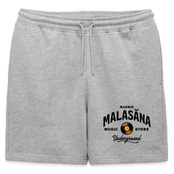Madrid Malasaña Music Store Underground - Vintage - Short de survêtement homme premium - gris chiné - Devant - AI Model Male 178 light (178cm)