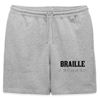 Design Braille Artistic Illustration - Short de survêtement homme premium - gris chiné - Devant - AI Model Male 178 light (178cm)