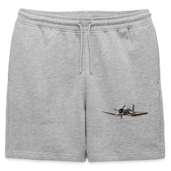 F4U Corsair - Short de survêtement homme premium - gris chiné - Devant - AI Model Male 178 light (178cm)