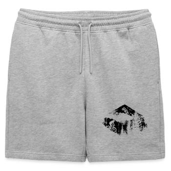 Croquis de VTT - Short de survêtement homme premium - gris chiné - Devant - AI Model Male 178 light (178cm)