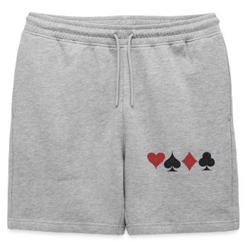 Carte Combinaisons Symboles Grunge Texture - Short de survêtement homme premium - gris chiné - Devant - AI Model Male 178 light (178cm)