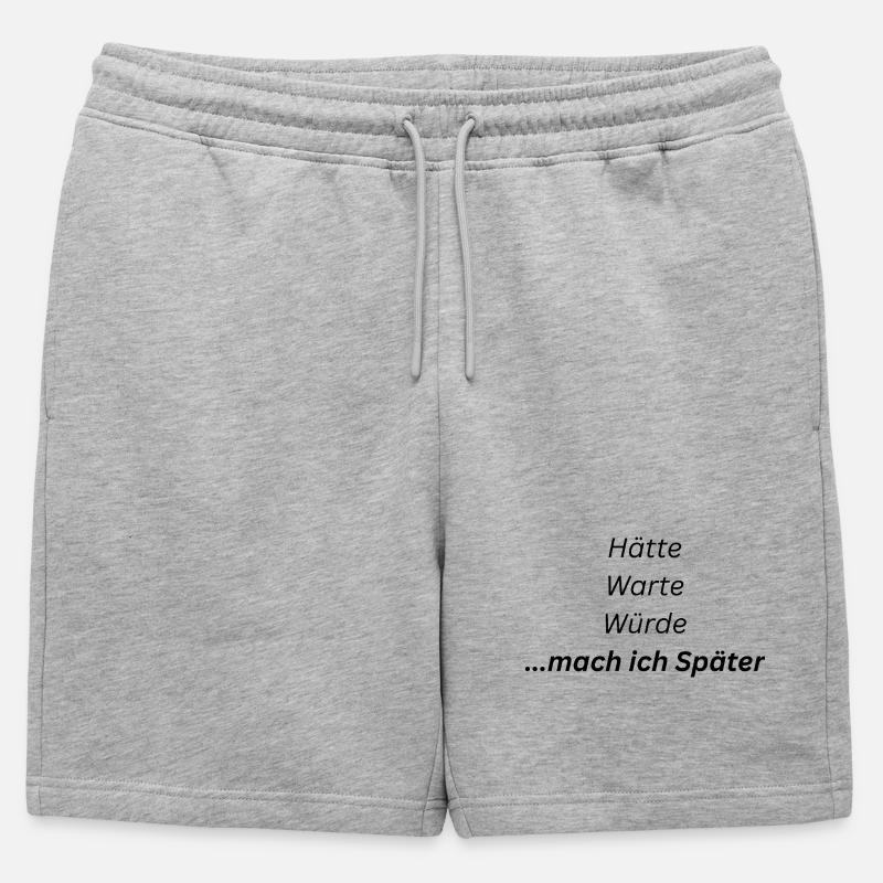 Mach_ich_spaeter - Männer Premium Organic Sweatshorts - Grau meliert