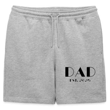 Papa Est 2025 - Short de survêtement homme premium - gris chiné - Devant - AI Model Male 178 light (178cm)