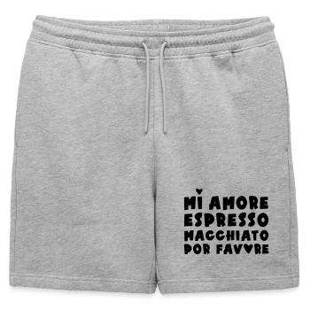 Espresso Macchiato - Mens' Premium Organic Sweatshorts - heather grey - Front - AI Model Male 178 light (178cm)