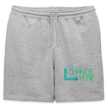Inspirational quote annual change - Mens' Premium Organic Sweatshorts - heather grey - Front - AI Model Male 178 light (178cm)