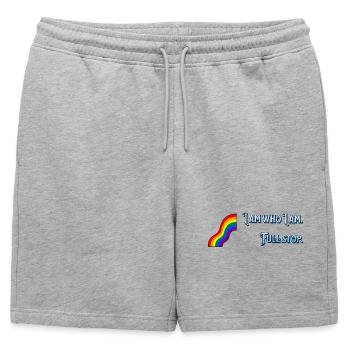 I am what I am - Mens' Premium Organic Sweatshorts - heather grey - Front - AI Model Male 178 light (178cm)