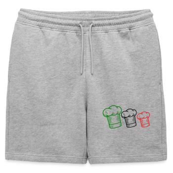 Toque drapeau italien - Short de survêtement homme premium - gris chiné - Devant - AI Model Male 178 light (178cm)