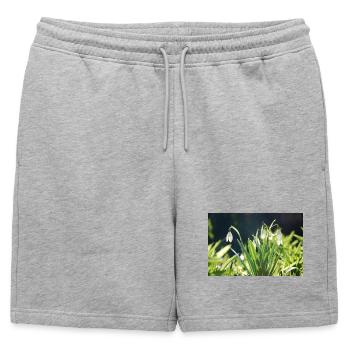 perce-neige printemps floraison design - Short de survêtement homme premium - gris chiné - Devant - AI Model Male 178 light (178cm)