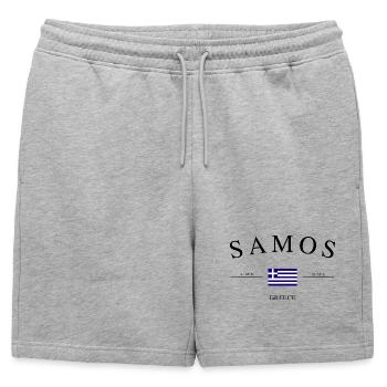 Samos, Grèce – Souvenir et cadeau de vacances - Short de survêtement homme premium - gris chiné - Devant - AI Model Male 178 light (178cm)