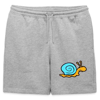 snail shell snail slug smiles sweetly - Mens' Premium Organic Sweatshorts - heather grey - Front - AI Model Male 178 light (178cm)