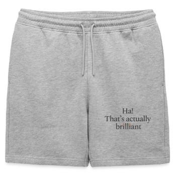 Ha! That's actually brilliant - Mens' Premium Organic Sweatshorts - heather grey - Front - AI Model Male 178 light (178cm)